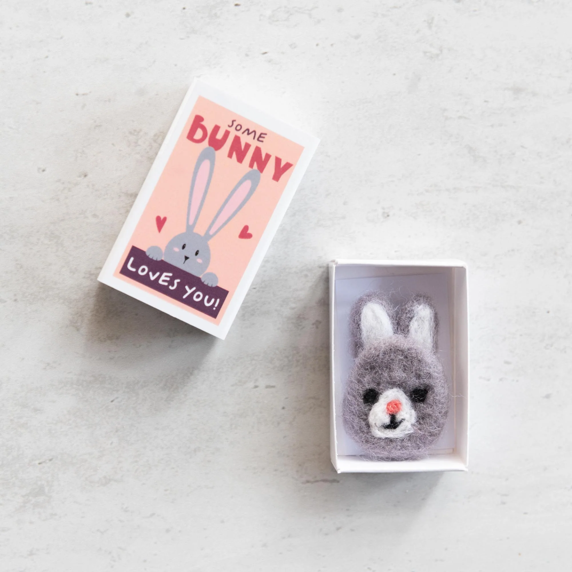 Some Bunny Loves You Wool Felt Rabbit In A Matchbox - Image 4