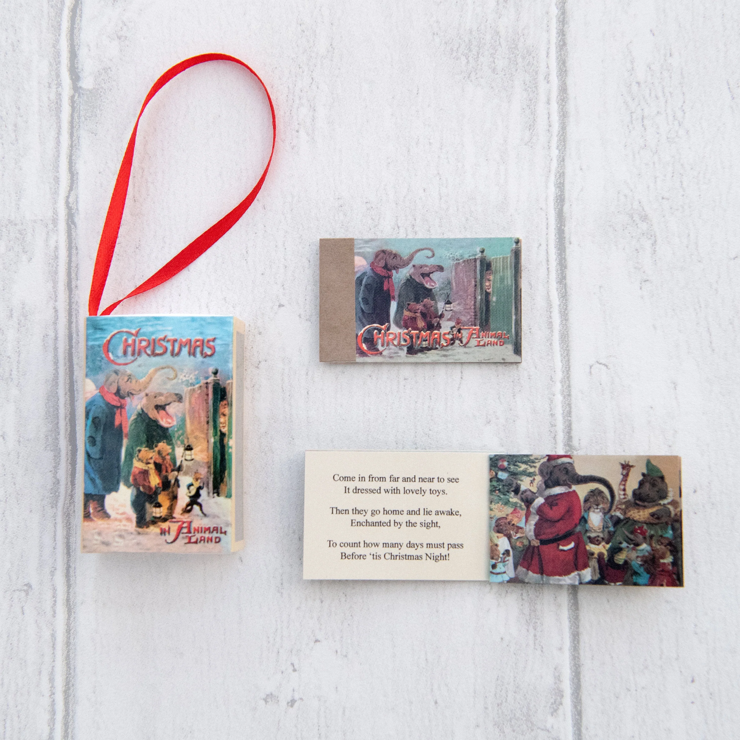 Tree Decoration 'Christmas In Animal Land' Victorian Poem - Image 4