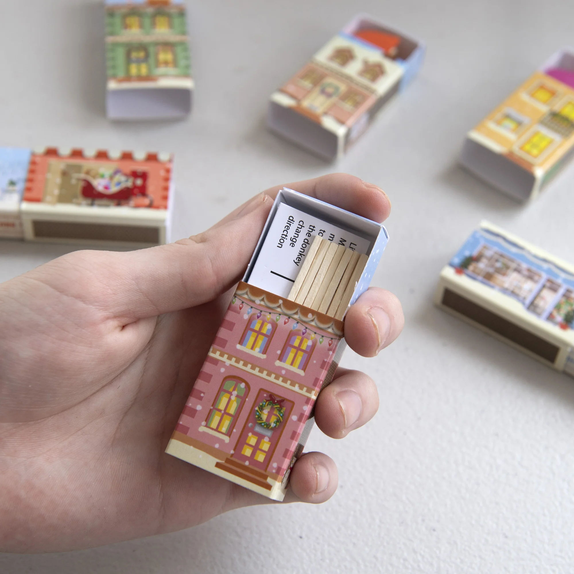 Village Scene Matchstick Puzzles Alternative Christmas Cracker Set - Image 2