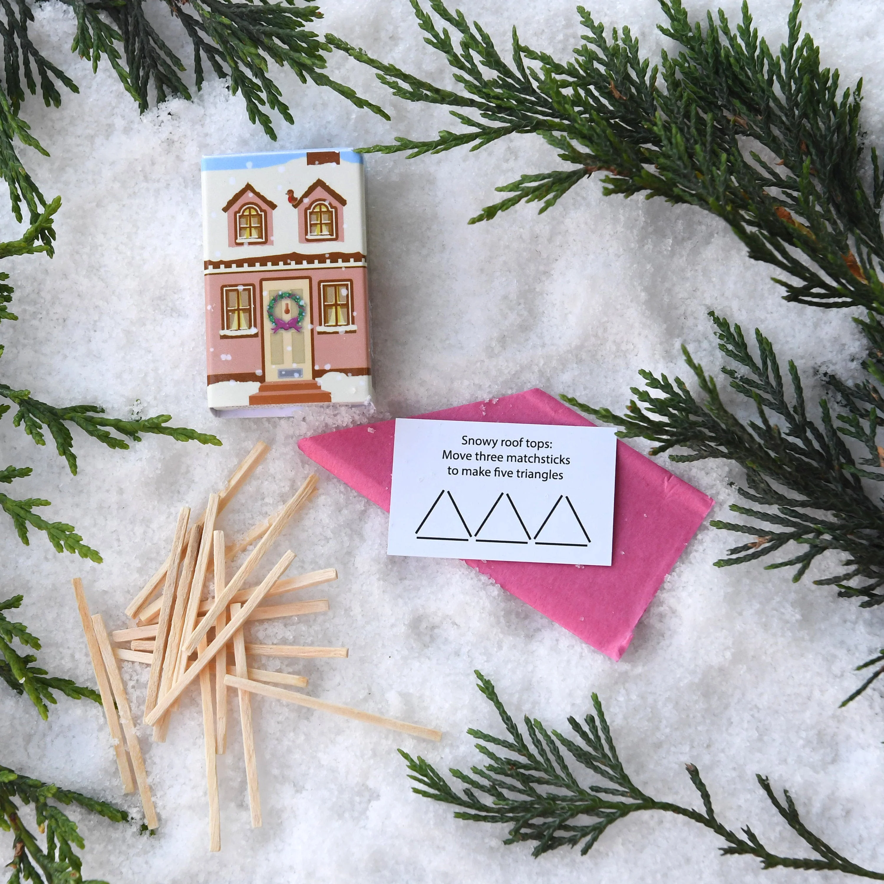 Village Scene Matchstick Puzzles Alternative Christmas Cracker Set - Image 3