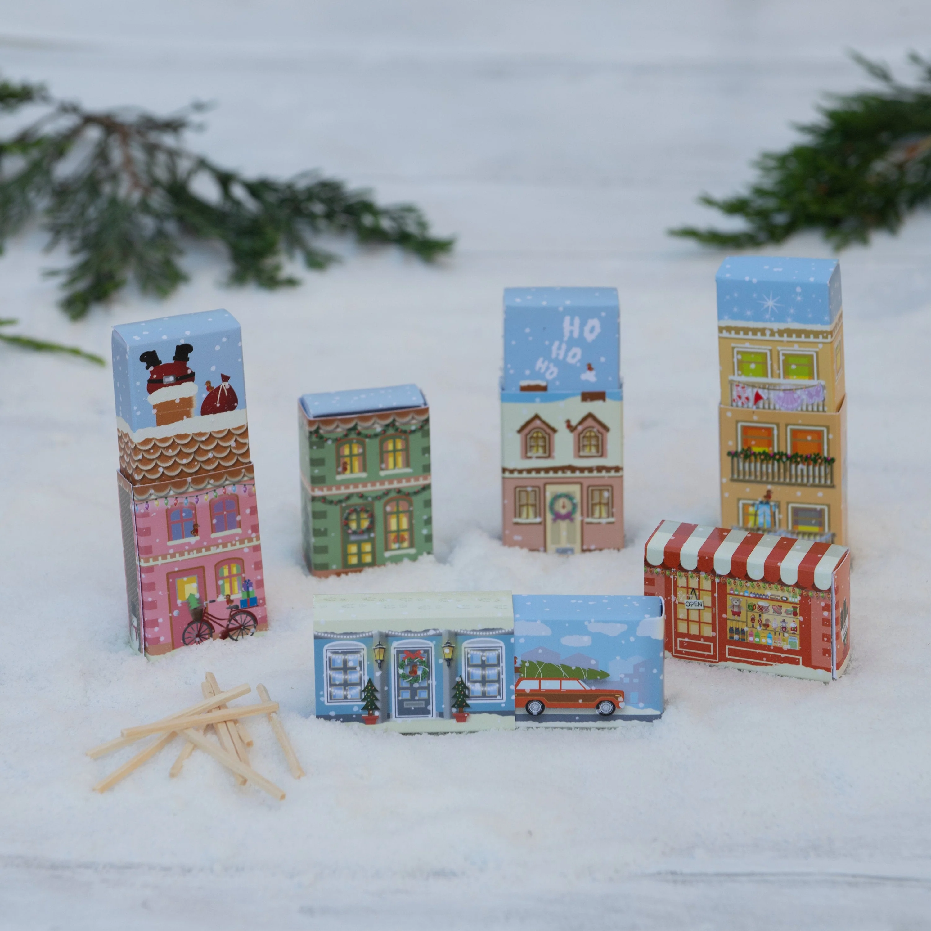 Village Scene Matchstick Puzzles Alternative Christmas Cracker Set - Image 4