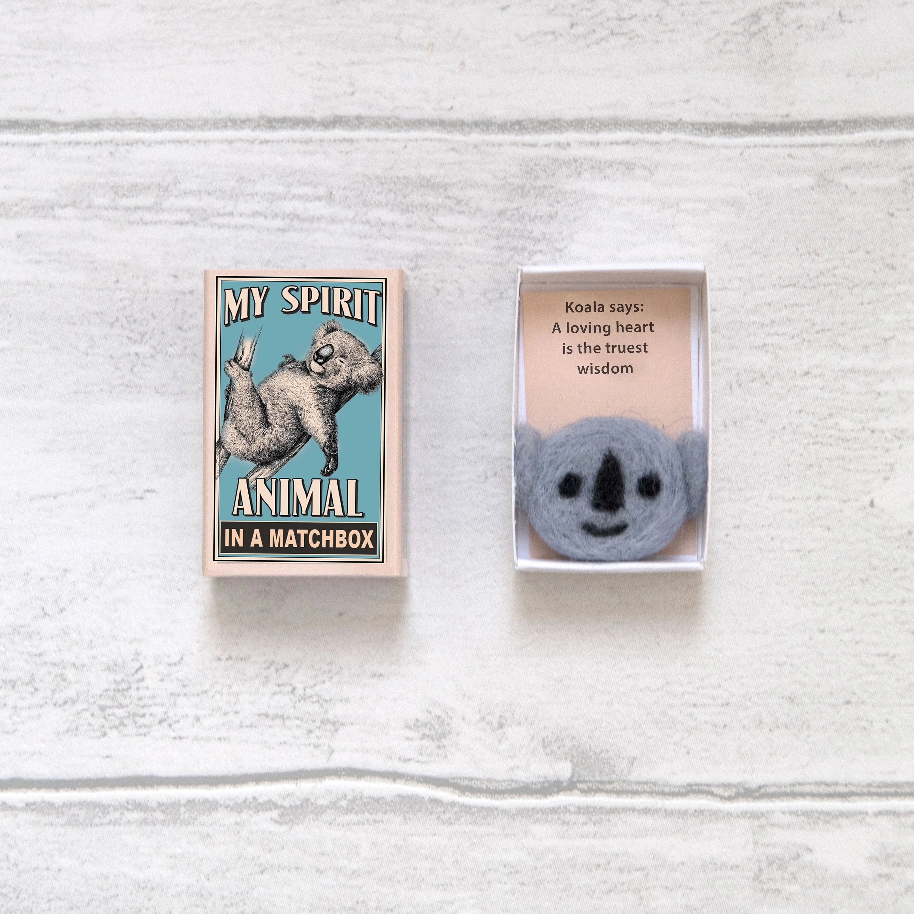 Wool Felt Koala Spirit Animal Gift In A Matchbox - Image 3