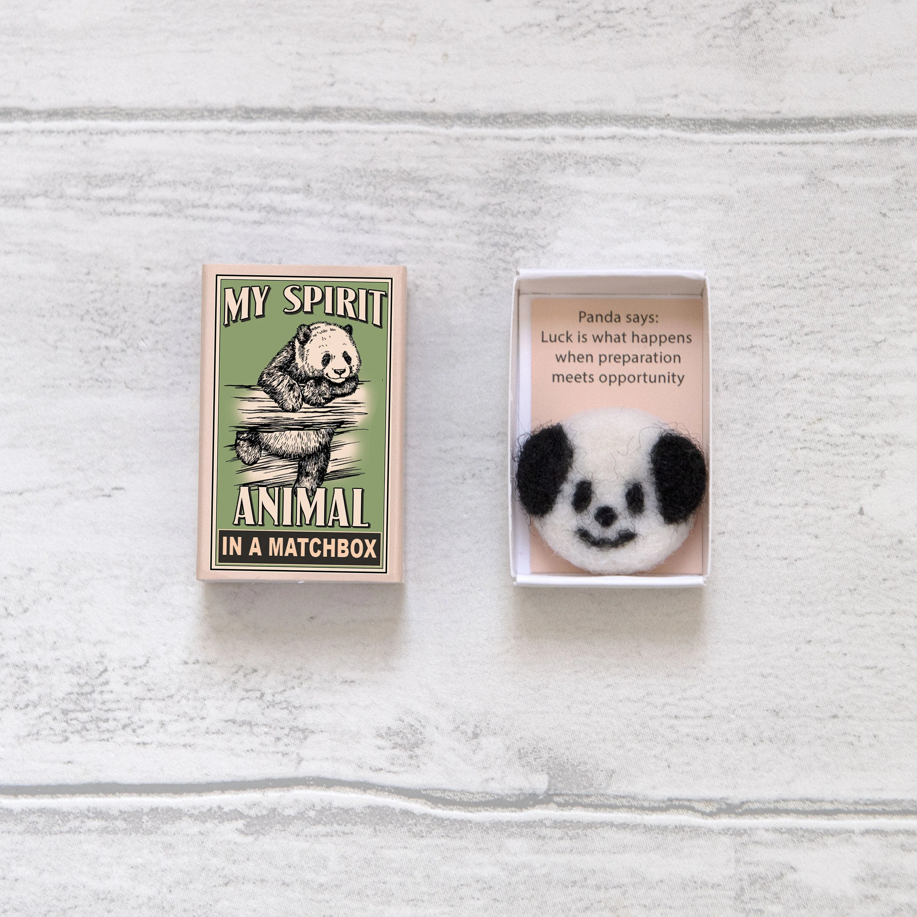 Wool Felt Panda Spirit Animal Gift In A Matchbox - Image 3