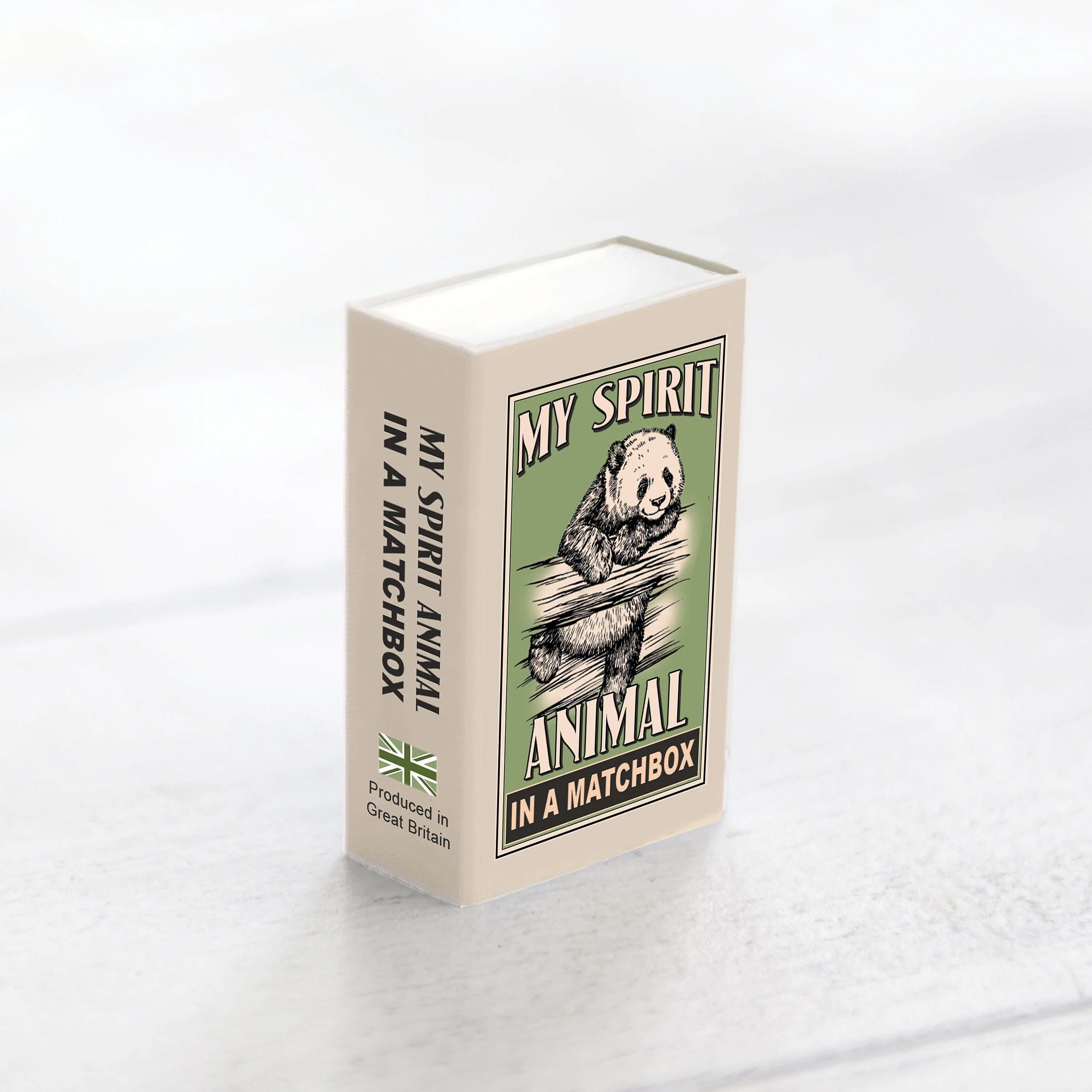 Wool Felt Panda Spirit Animal Gift In A Matchbox - Image 4