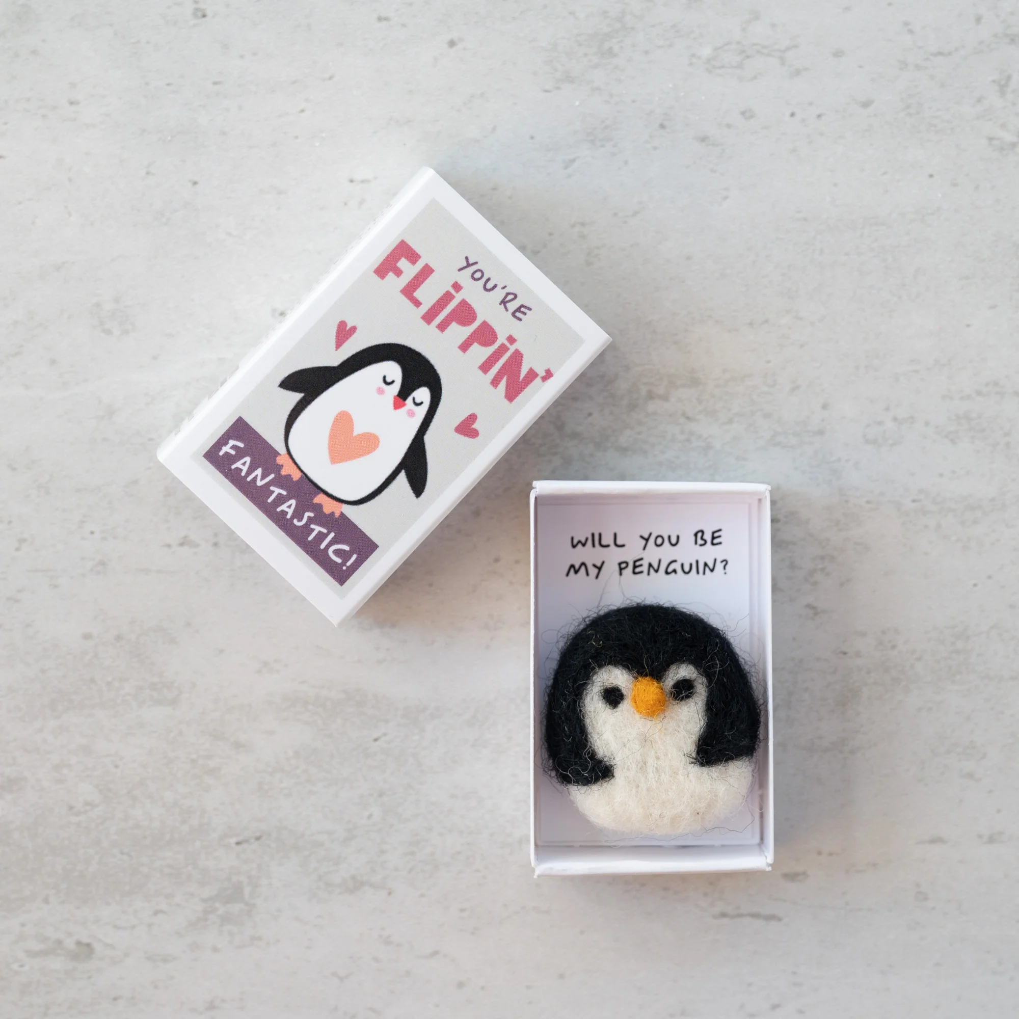 You're Flippin' Fantastic ' Be My Penguin' Wool Felt Penguin - Image 4