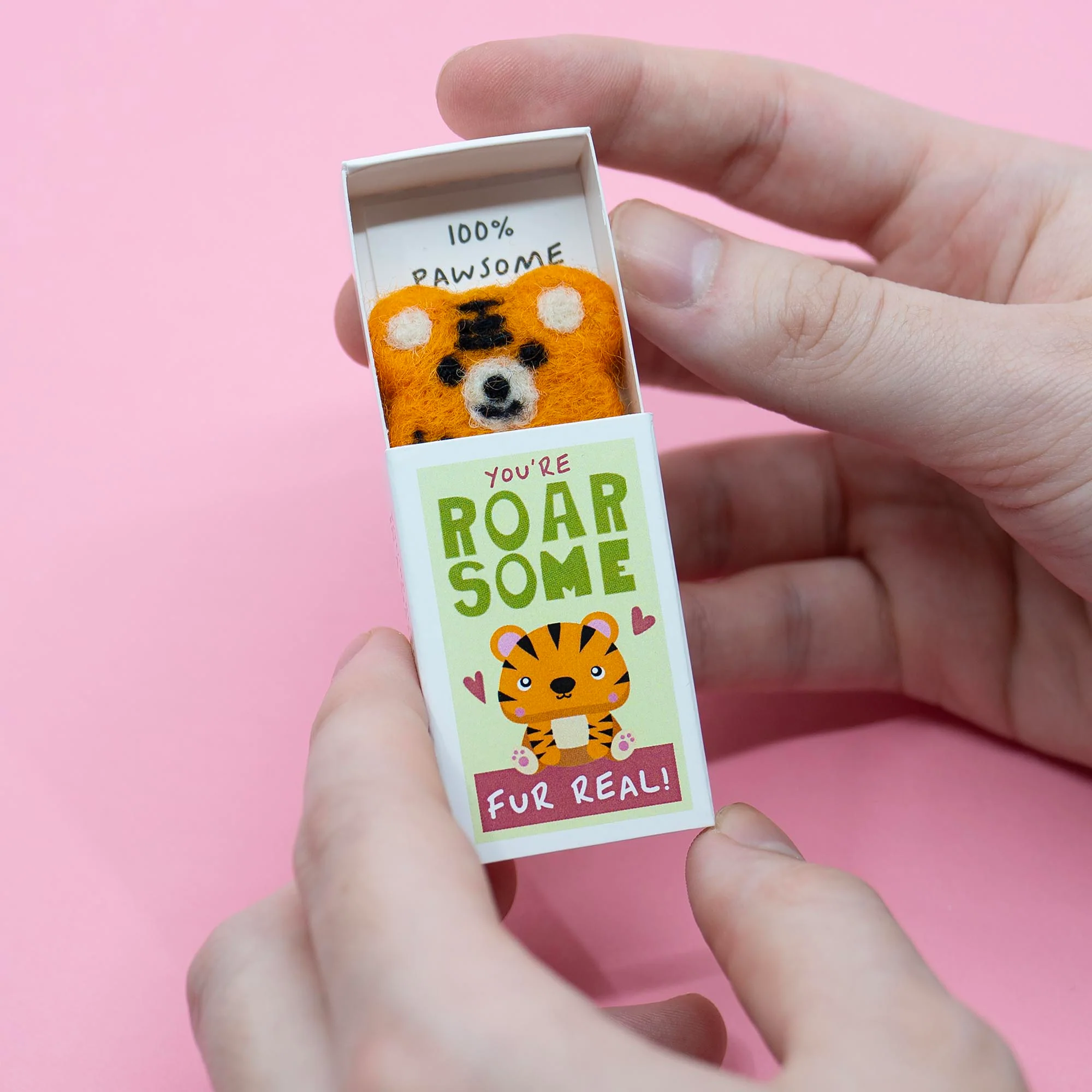 You're Roarsome Wool Felt Tiger In A Matchbox - Image 3